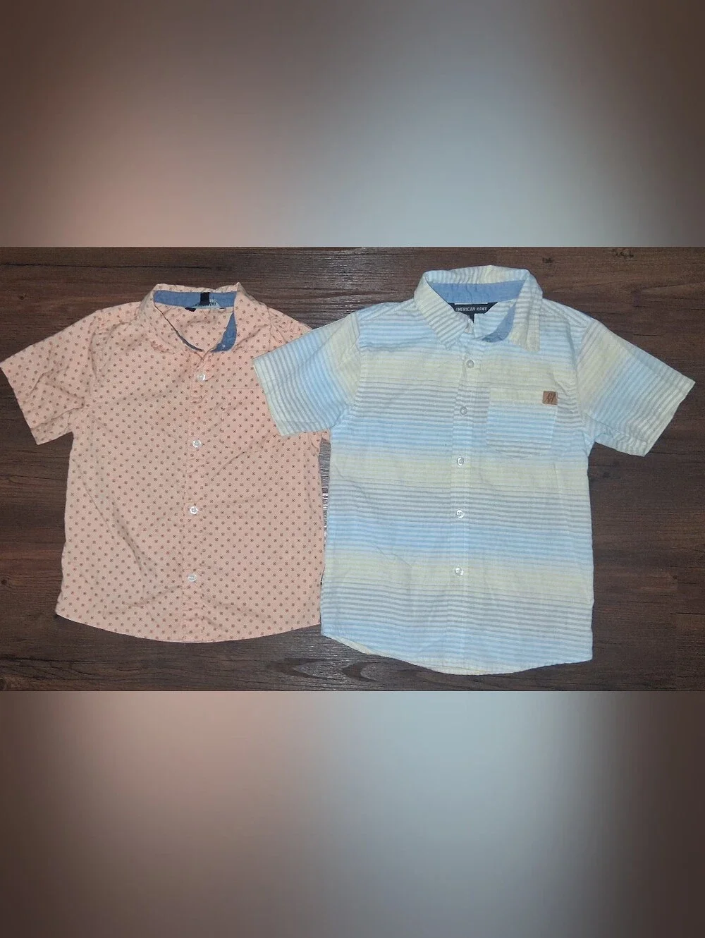 Boys' Blue & Yellow Striped Short-Sleeve Button Shirt